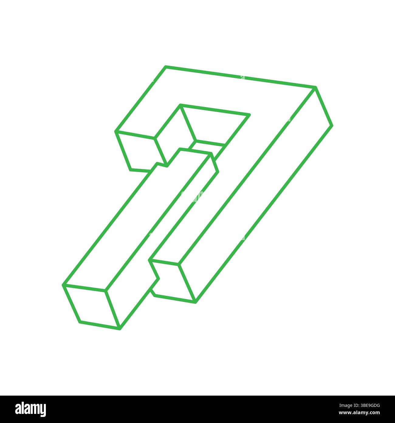 Objets impossibles. Logo. Figure d'illusion d'optique. illustration 3d. Formes géométriques. Illustration de Vecteur