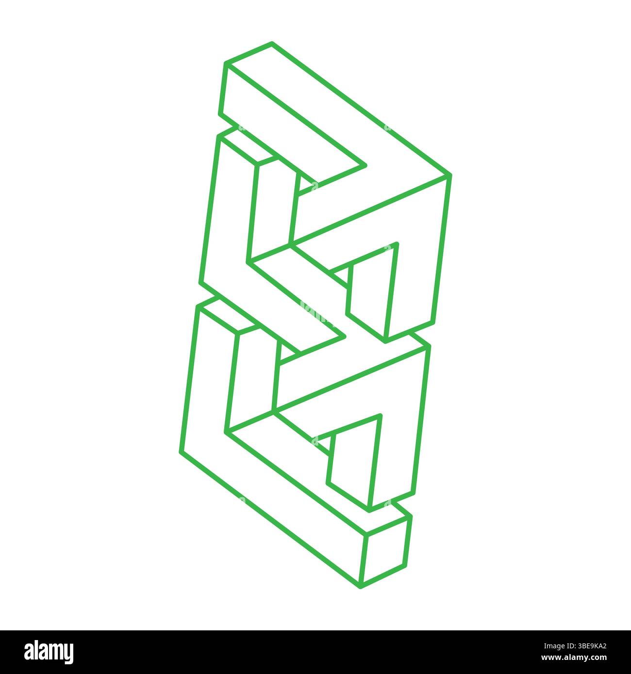 Formes d'illusion d'optique. Objets d'art optique. Chiffres impossibles. Style Escher. Logo Geometry. Illustration de Vecteur