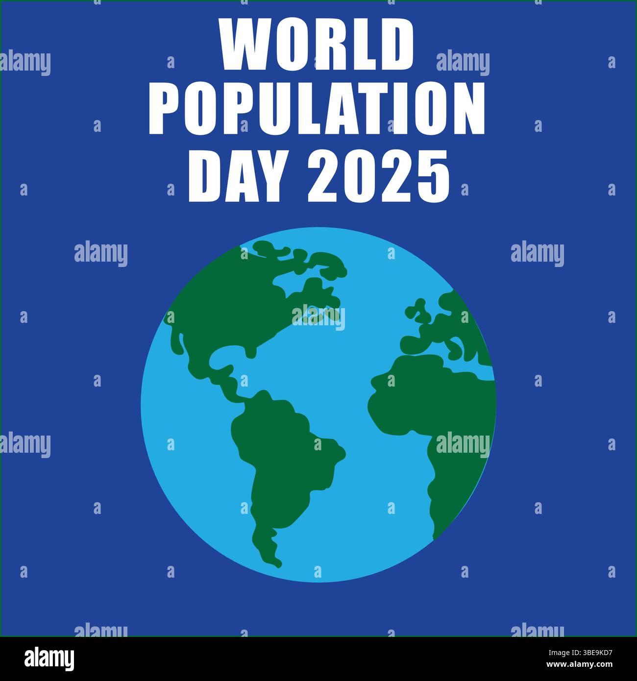 Modèle de conception vectorielle de la Journée mondiale de la population 2025 pour affiches, bannières et cartes. Fond mondial dynamique, parfait pour sensibiliser. Illustration de Vecteur