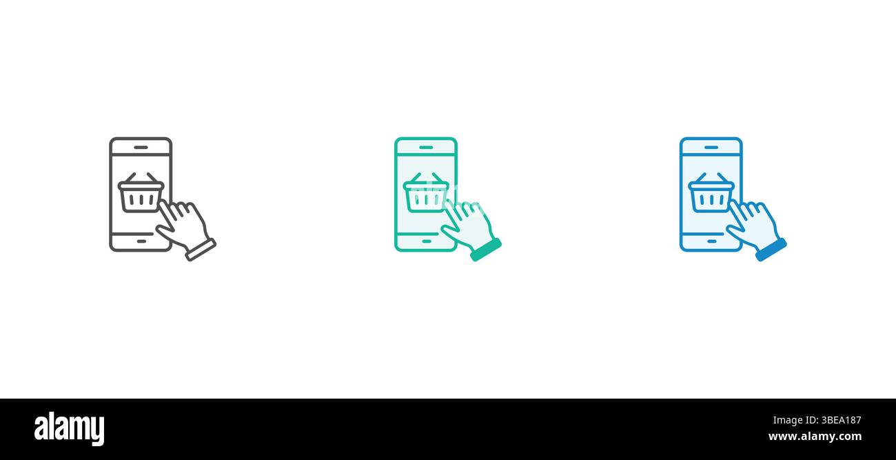 Icône de vecteur de sélection d'articles d'achat en ligne. Sélectionnez le produit, cliquez, contrôle d'inventaire, sélection, icône de présentation du produit. Illustration de Vecteur