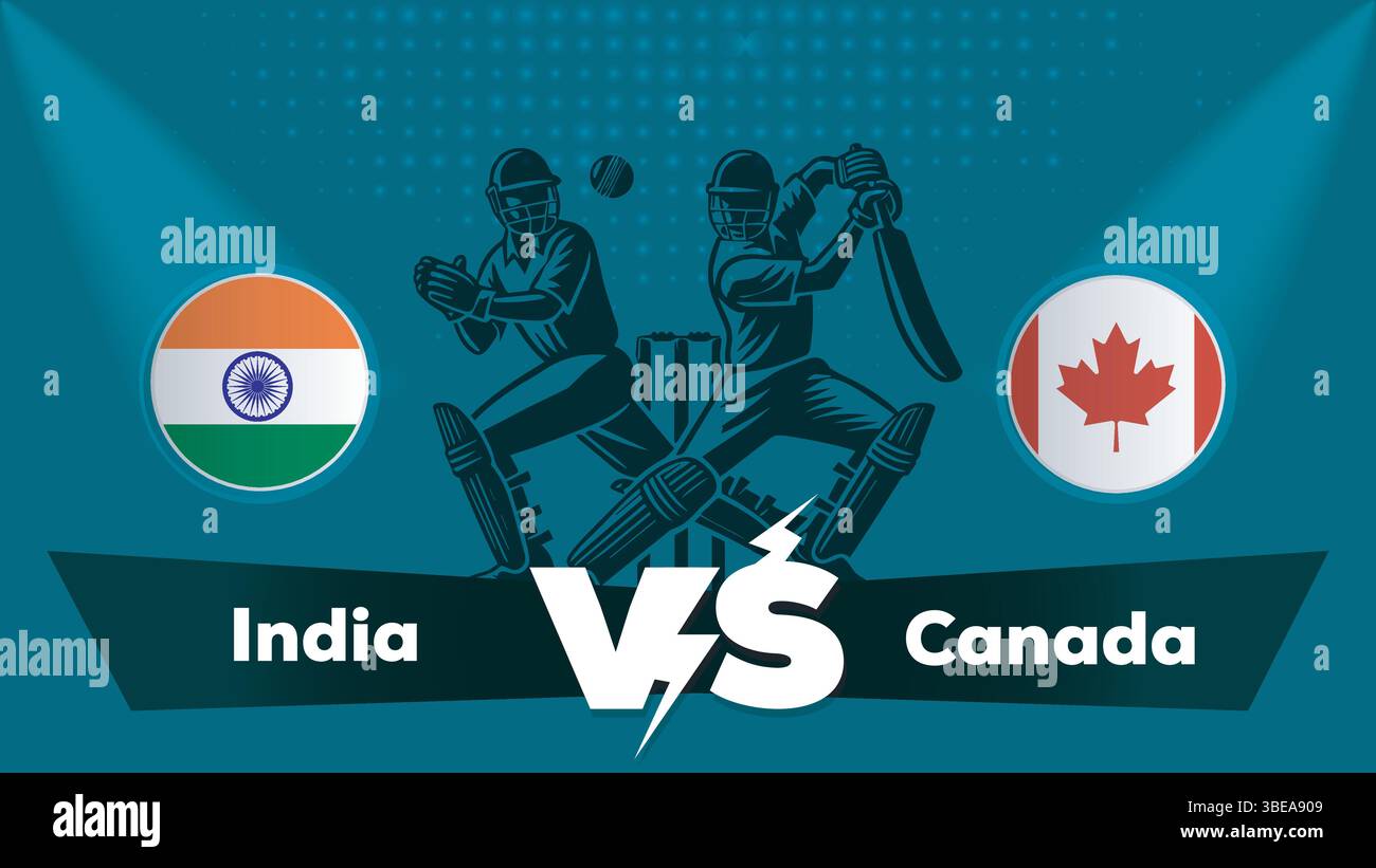 Inde VS Canada , Canada vs Inde match de cricket , concept de match de cricket avec illustration créative Illustration de Vecteur