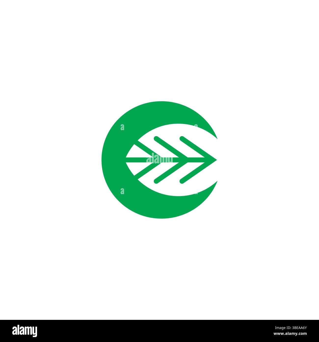 Logo de feuille de la lettre C C conception initiale de la nature Illustration de Vecteur