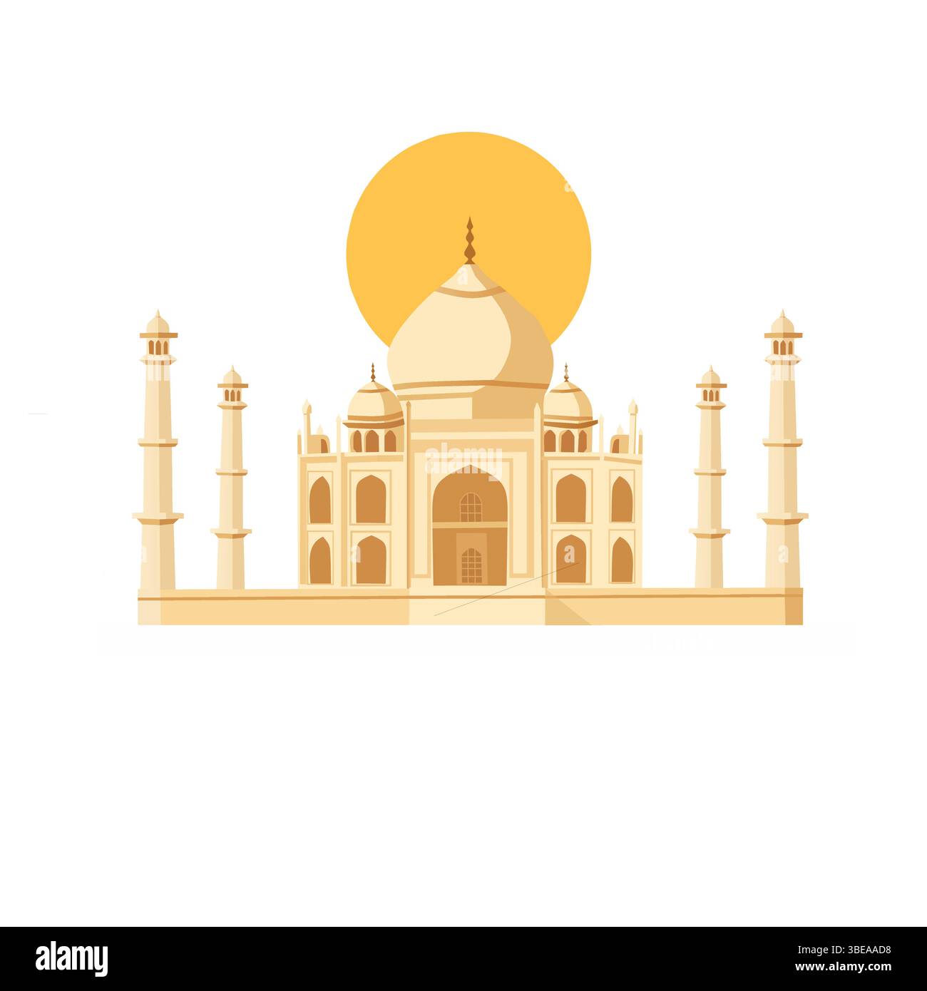 Taj Mahal illustration vectorielle - emblématique monument indien dans le style Art au trait Illustration de Vecteur