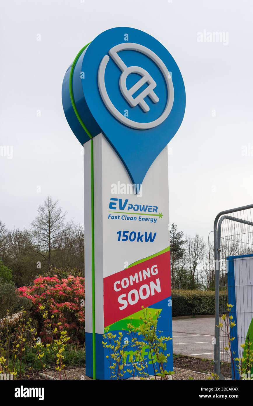 Nouvelle station de recharge pour véhicule électrique MFG à Birmingham, Royaume-Uni Banque D'Images