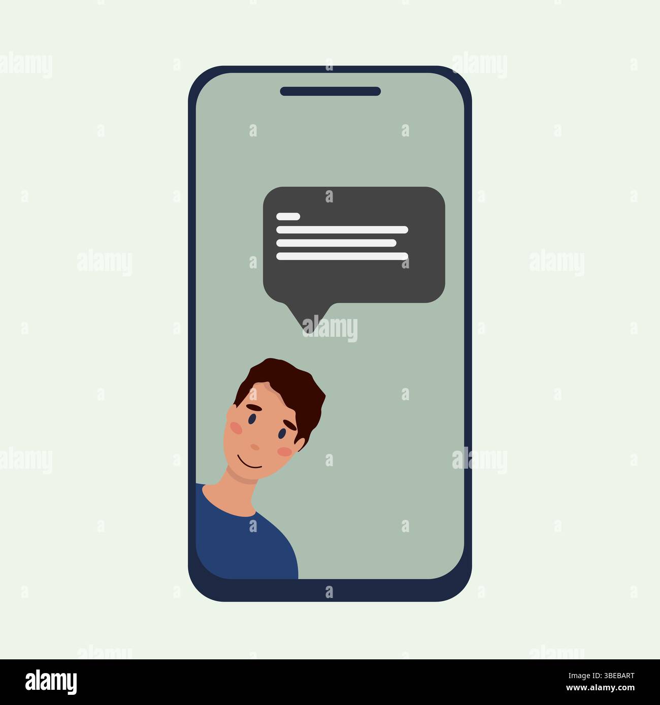Écran de téléphone avec chatbot, aide virtuelle en ligne. Illustration vectorielle Banque D'Images