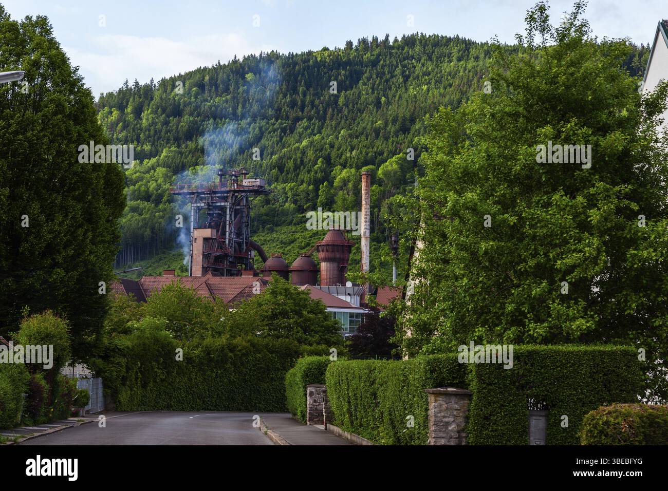 Haut fourneau, Voest Alpine Steelworks, Donawitz, Leoben, Styrie, Autriche, Europe Banque D'Images