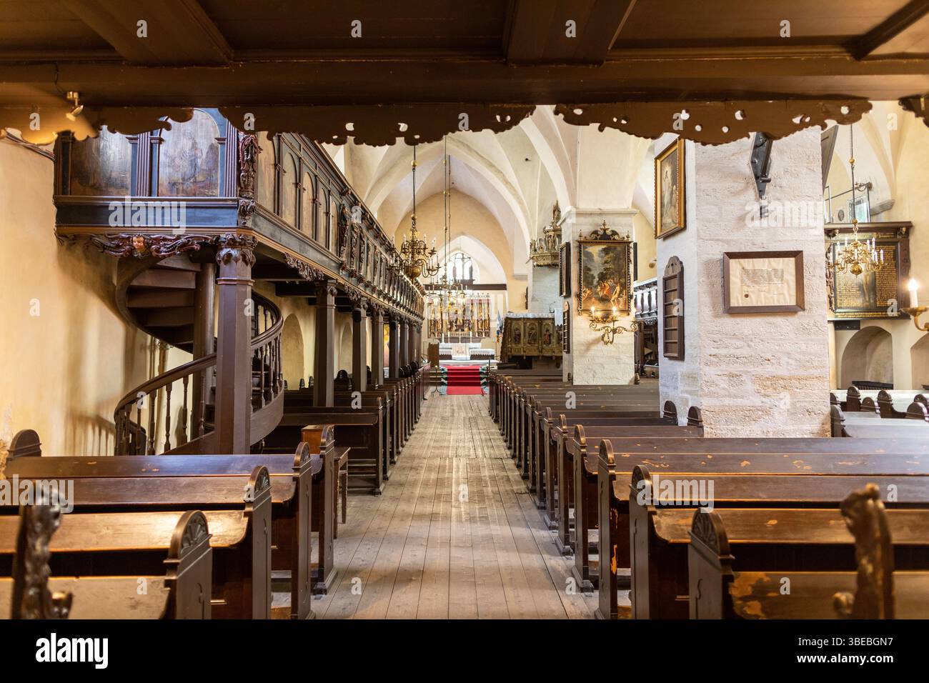 Intérieur de l'église du Saint-esprit Tallinn Estonie Banque D'Images