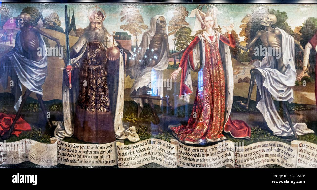La peinture de Bernt Notke la danse macabre (la danse de la mort). Église Saint-Nicolas Tallinn Estonie Banque D'Images