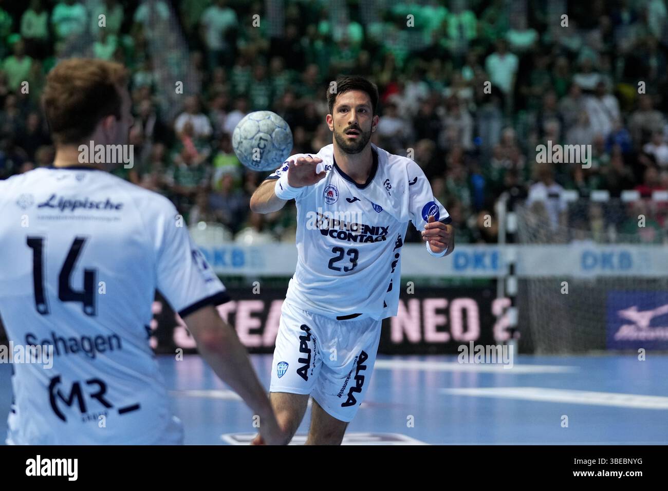Wetzlar, Allemagne. 28 mai 2025. Wetzlar, Allemagne, 28 mai 2025 : Tim Suton ( 23 Lemgo ) lors du match Daikin Handball-Bundesliga entre HSG Wetzlar et TBV Lemgo au Buderus Arena Wetzlar. (Julia Kneissl/SPP) crédit : SPP Sport Press photo. /Alamy Live News Banque D'Images