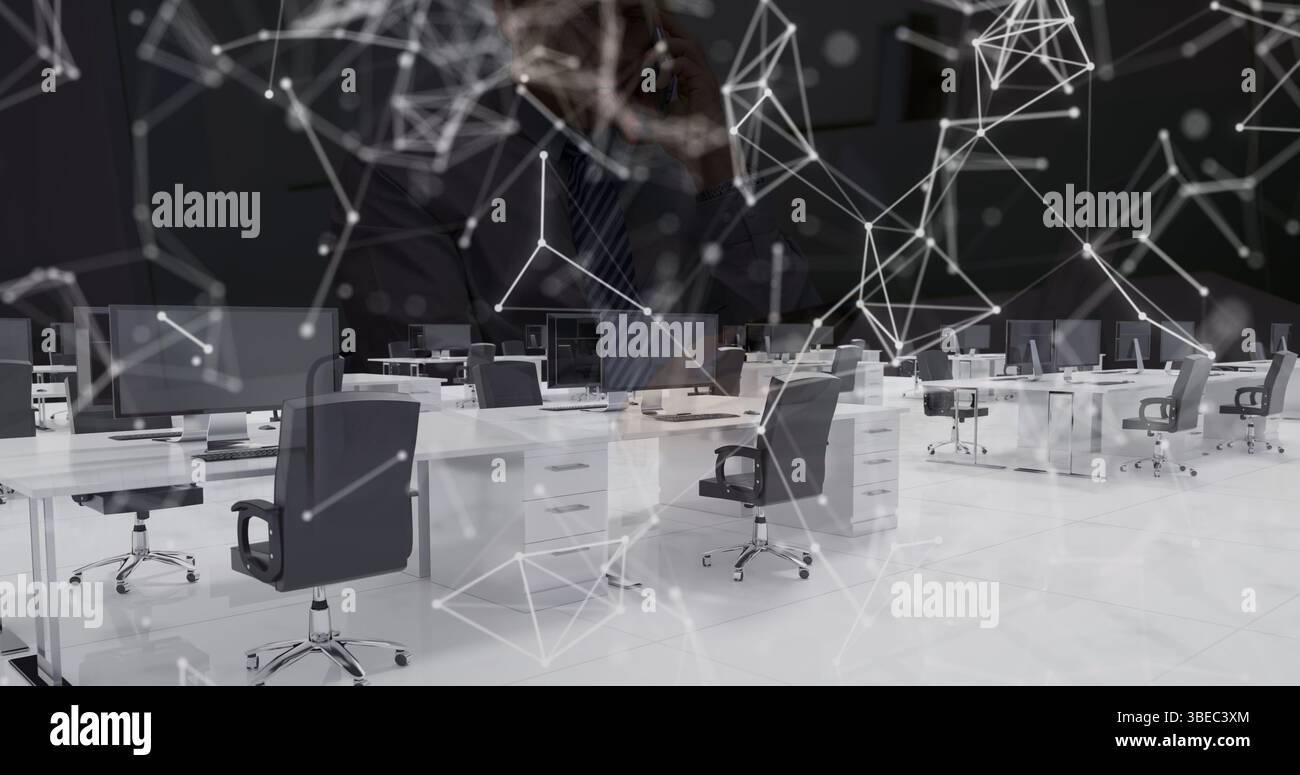 Image du réseau de connexions sur le bureau Banque D'Images