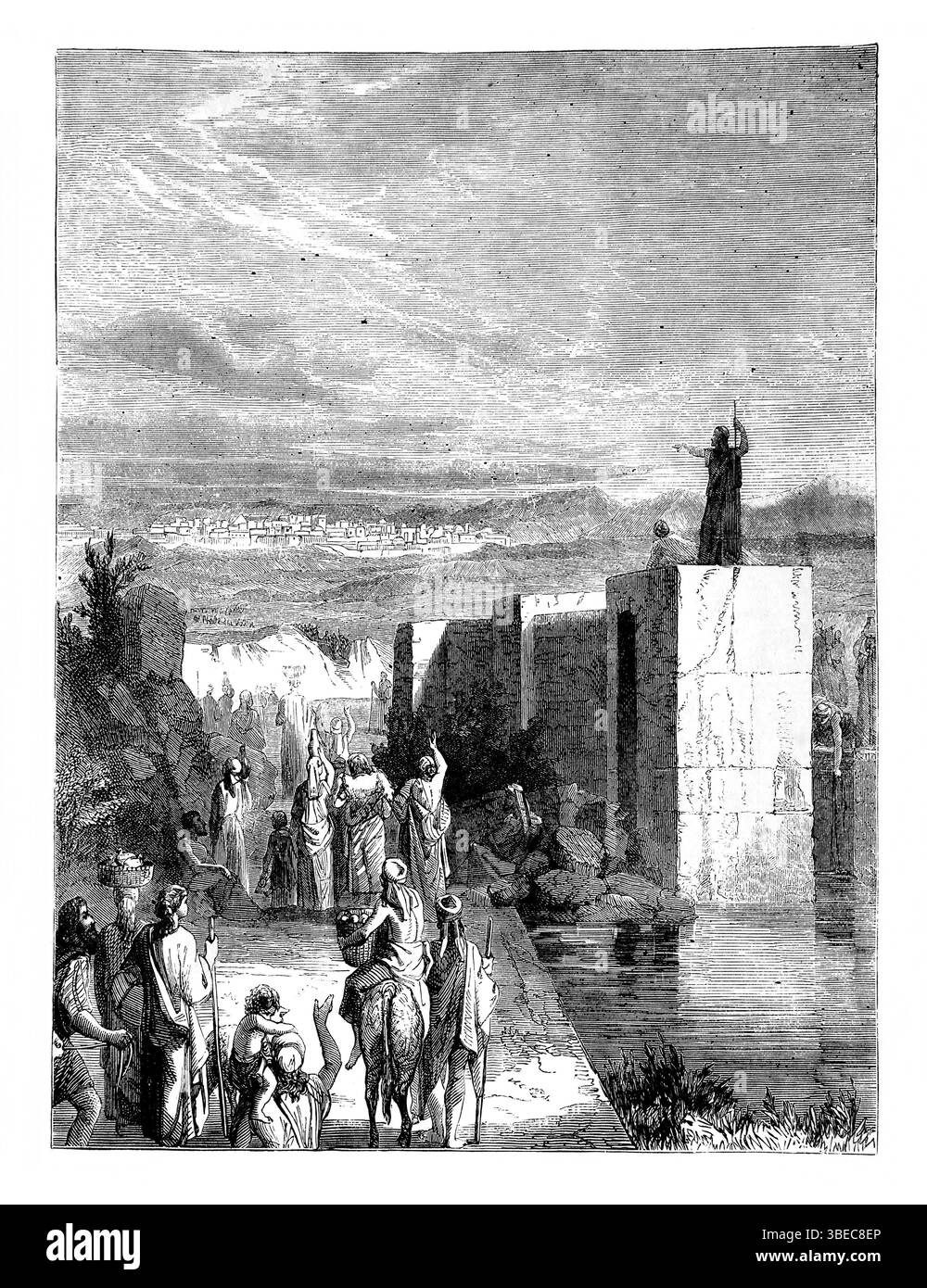 Illustration du Psaume CXXII. 3,4 Jérusalem -Whither les tribus montent, les tribus du Seigneur - Psaume nous disant que Jérusalem est l'endroit où le Banque D'Images