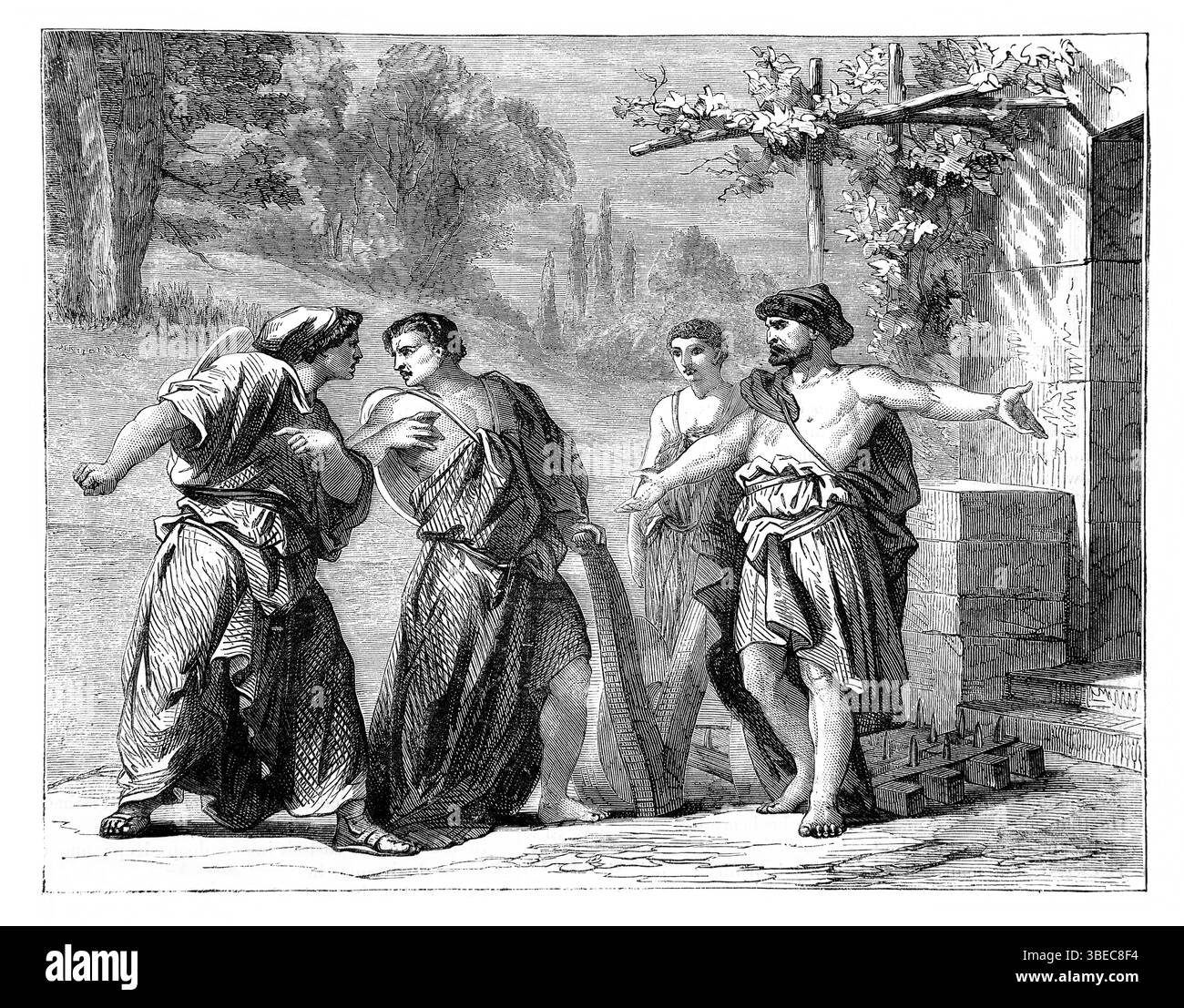 Illustration des Proverbes XVII. 2 'Un sage serviteur aura autorité sur un fils qui causent la honte et aura une partie de l'héritage parmi le brethr Banque D'Images Illustration des Proverbes XVII. 2 'Un sage serviteur aura autorité sur un fils qui causent la honte et aura une partie de l'héritage parmi le brethr Banque D'Images