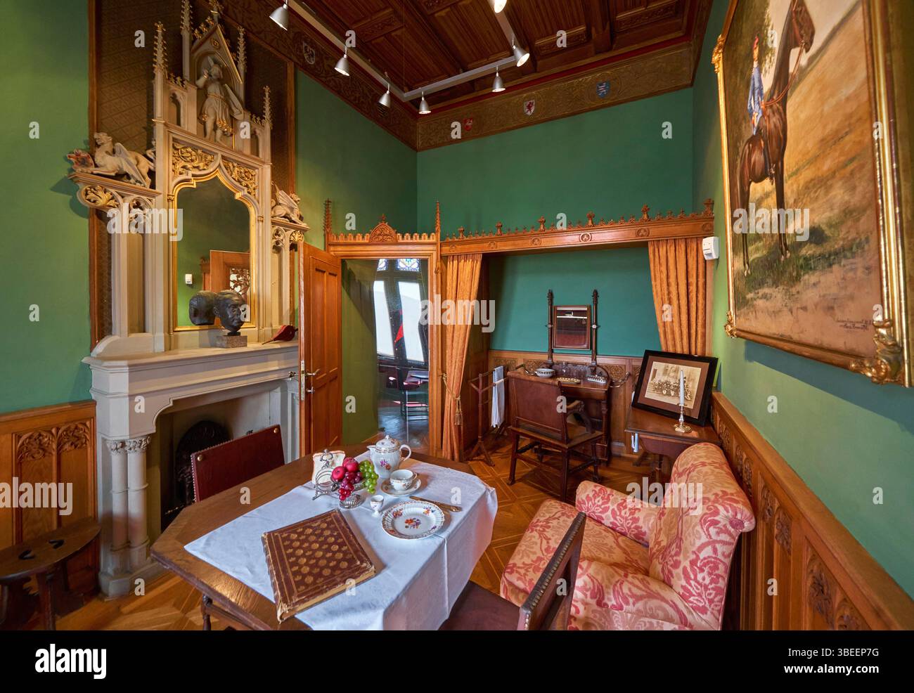 Intérieur impressionnant du château de Hohenzollern. Hechingen, Allemagne Banque D'Images