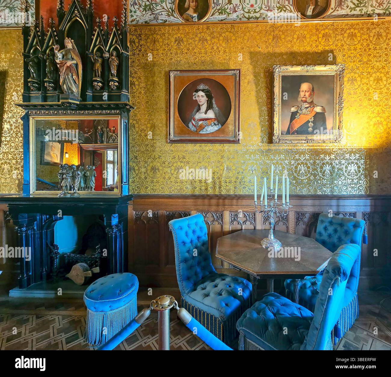 Intérieur impressionnant du château de Hohenzollern. Hechingen, Allemagne Banque D'Images