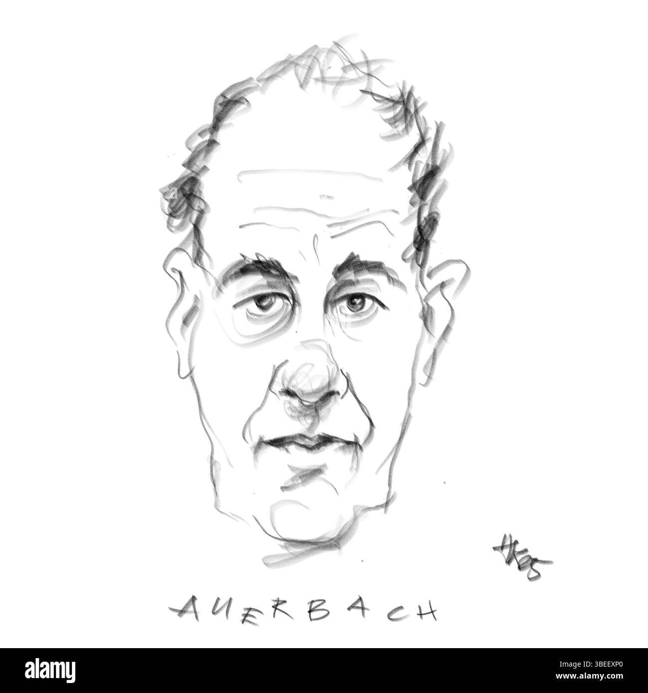 Portrait au crayon de Frank Auerbach Banque D'Images