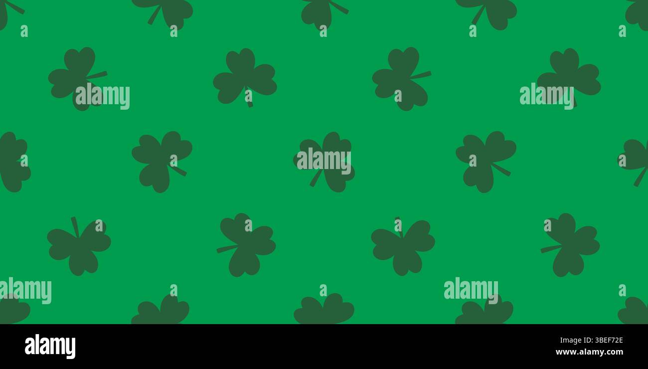 Feuilles de trèfle sur fond vert vif. Motif naturel sans couture écologique. Impression de verdure, graphiques vectoriels Illustration de Vecteur