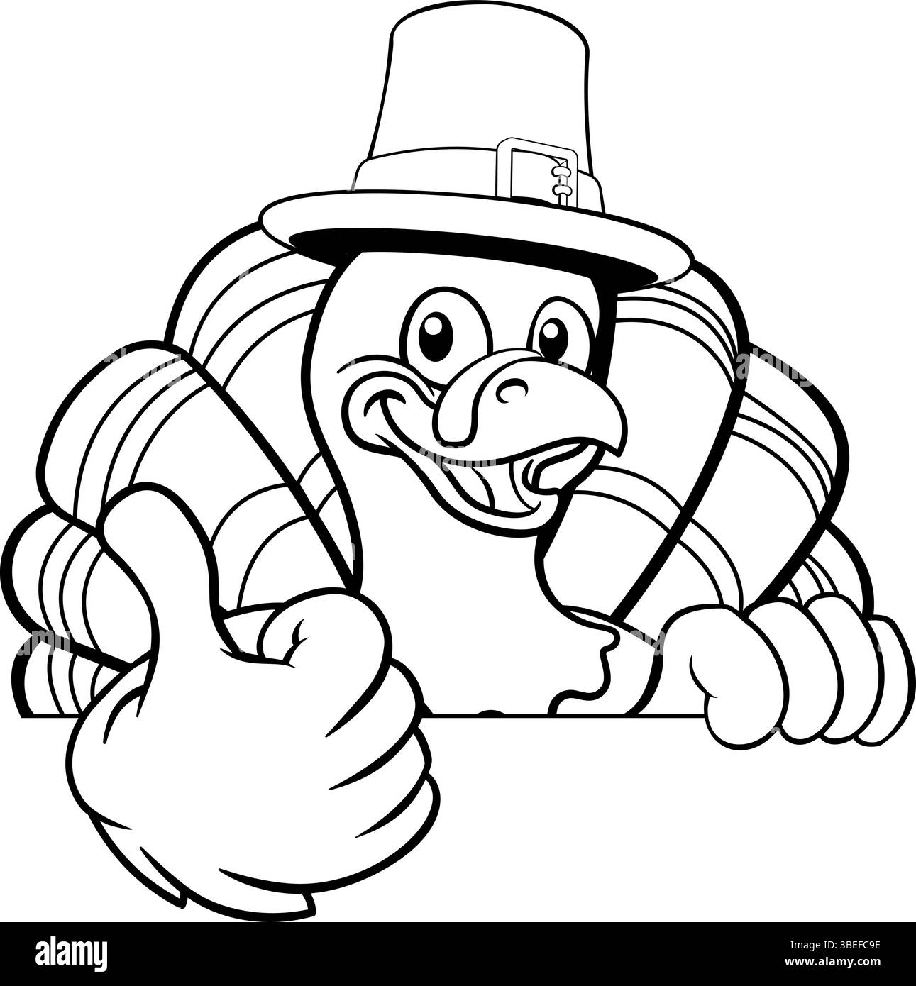 Turquie Thanksgiving Cartoon Bird Christmas Mascot Illustration de Vecteur