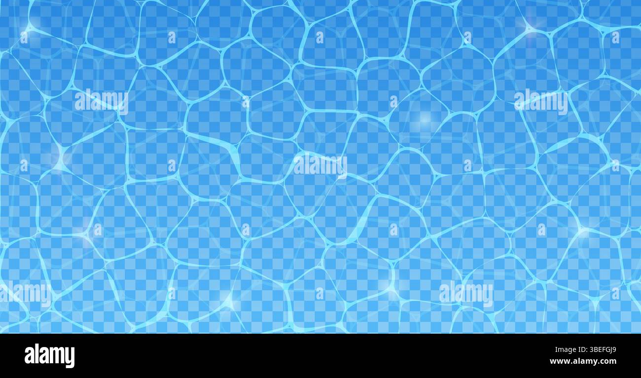 Motif d'ondes ondulées de surface d'eau bleue. Surface de la piscine d'eau texture d'été fond propre aquatique. Illustration de Vecteur