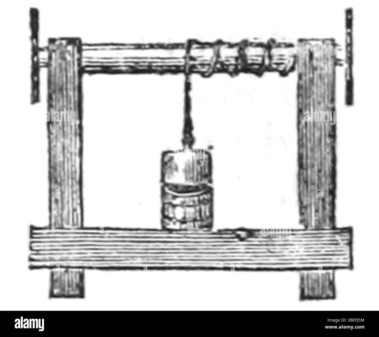Gravure du XIXe siècle de 'Maison rustique' de A. Thiebault (1844) montrant des presses à fromage hollandaises traditionnelles. Présentées dans le volume 3, page 47, ces presses étaient couramment utilisées aux pays-Bas pour la production de fromage au cours de la période. Banque D'Images