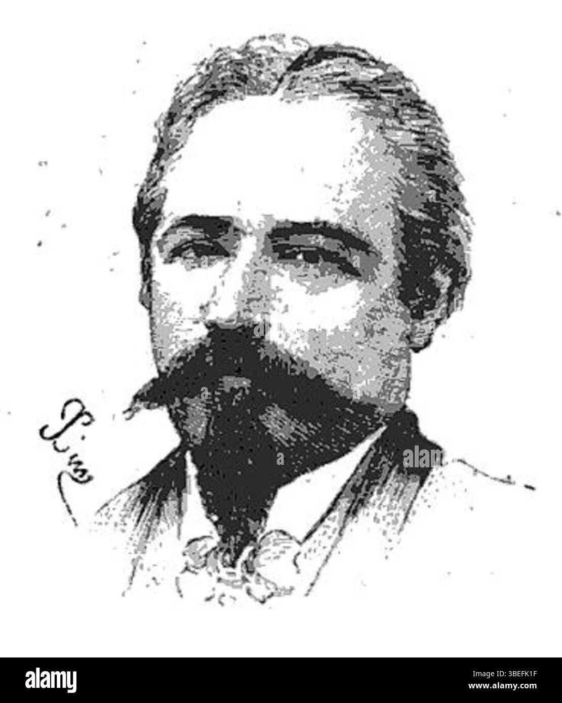 Ce portrait d’Eugenio Balbi, daté d’avant 1879, met en valeur le style artistique détaillé et raffiné typique du portrait italien du XIXe siècle. La signature sur la pièce authentifie sa création et le talent de l'artiste. Banque D'Images