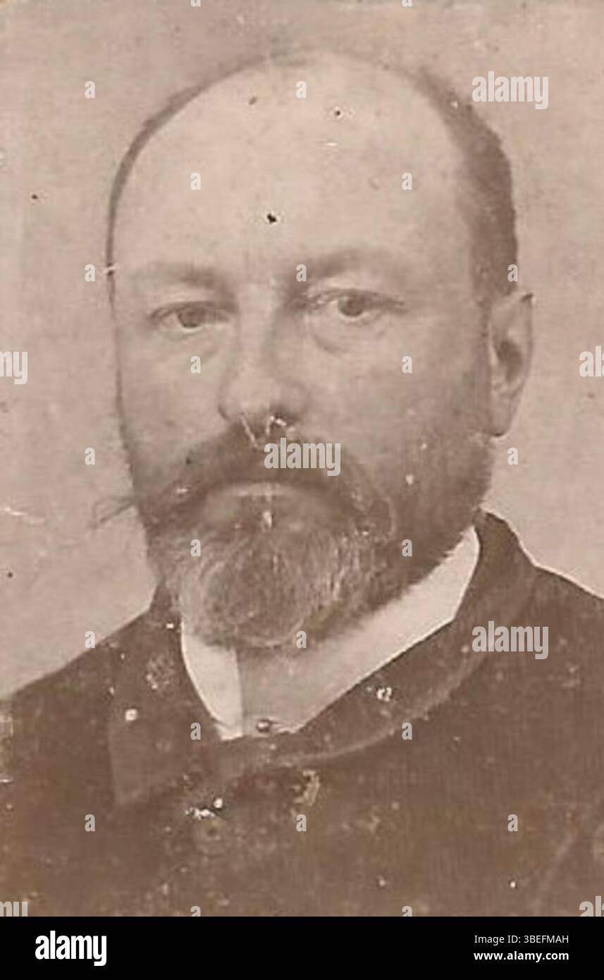 Il s'agit d'une carte d'identité du peintre français Alfred Melot (1854-1941), délivrée le 6 février 1940. Il offre un aperçu de la vie de l’artiste au XXe siècle. Banque D'Images