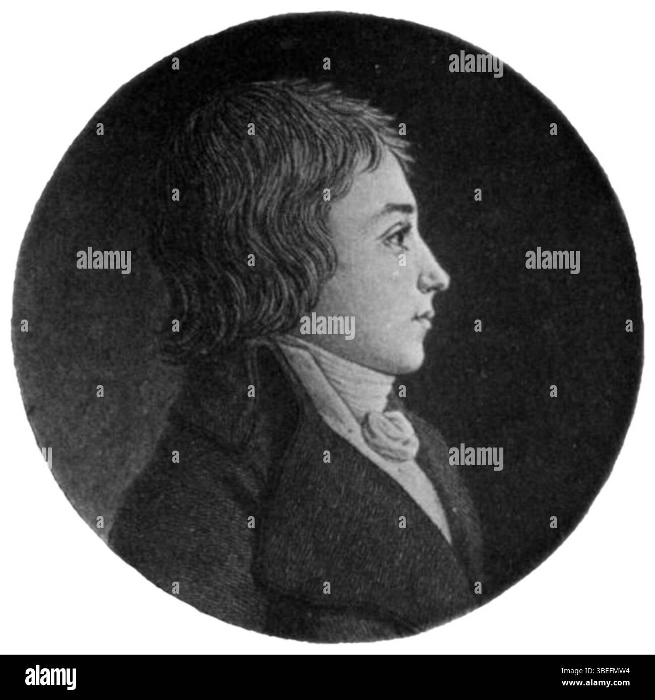 Portrait ou représentation du XIXe siècle d'Antoine-Louis Breguet, figure notable de l'horlogerie française et fils d'Abraham-Louis Breguet. Banque D'Images