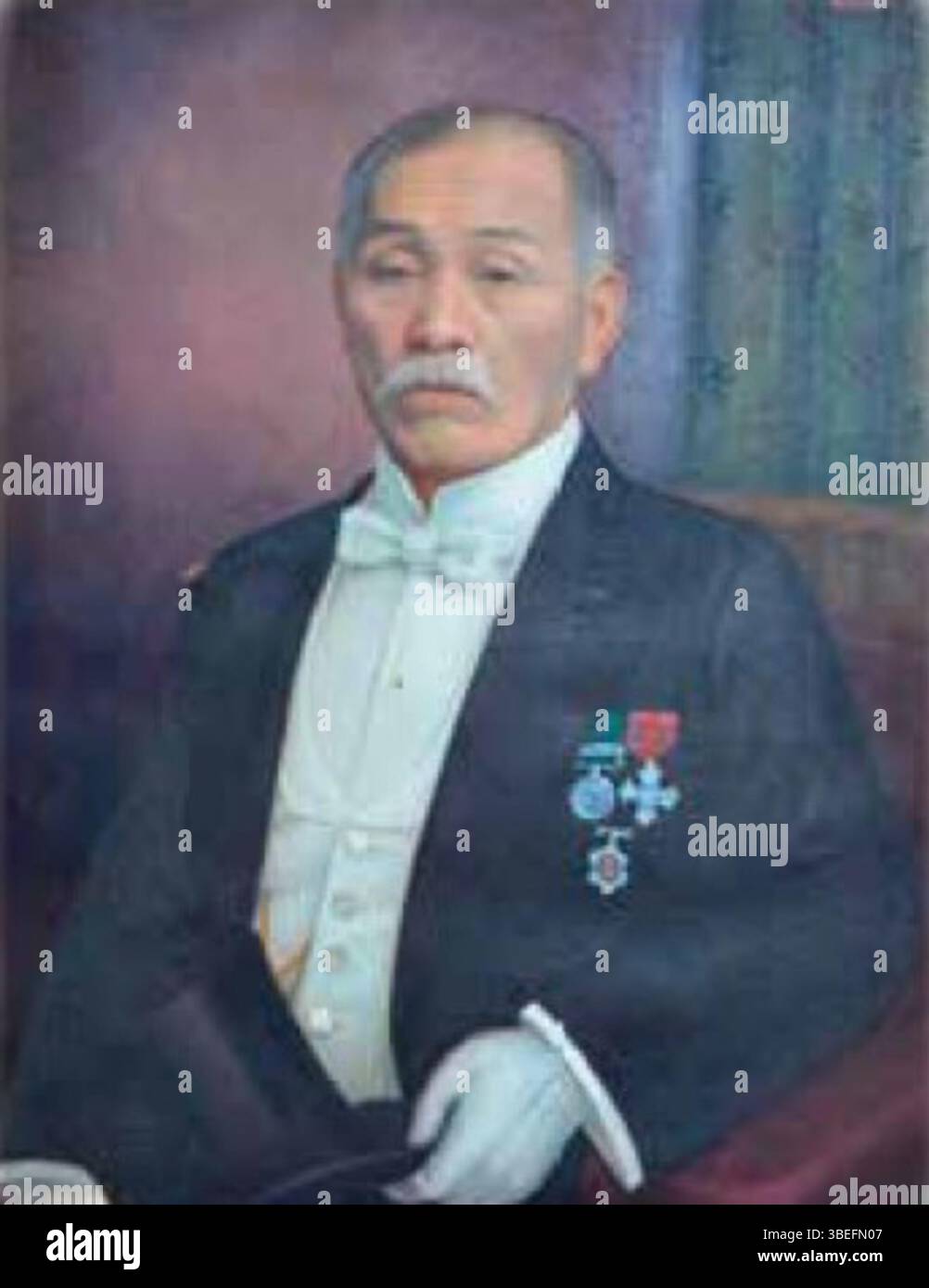 Le travail de Kamegoro Tase de 1919 reflète ses contributions artistiques pendant la période Taisho au Japon. Ses œuvres de cette époque mettent en lumière l’évolution des styles artistiques au Japon du début du XXe siècle, marqué par une fusion d’éléments traditionnels et modernes. Banque D'Images