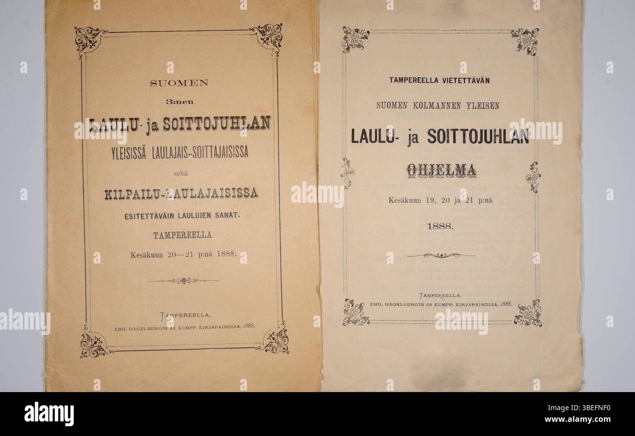 Le premier festival de la chanson et de la musique a eu lieu un jour de festival pendant la Lifelong Learning Foundation, Kansanvalistusseura, réunion annuelle en 1881 à JY Banque D'Images