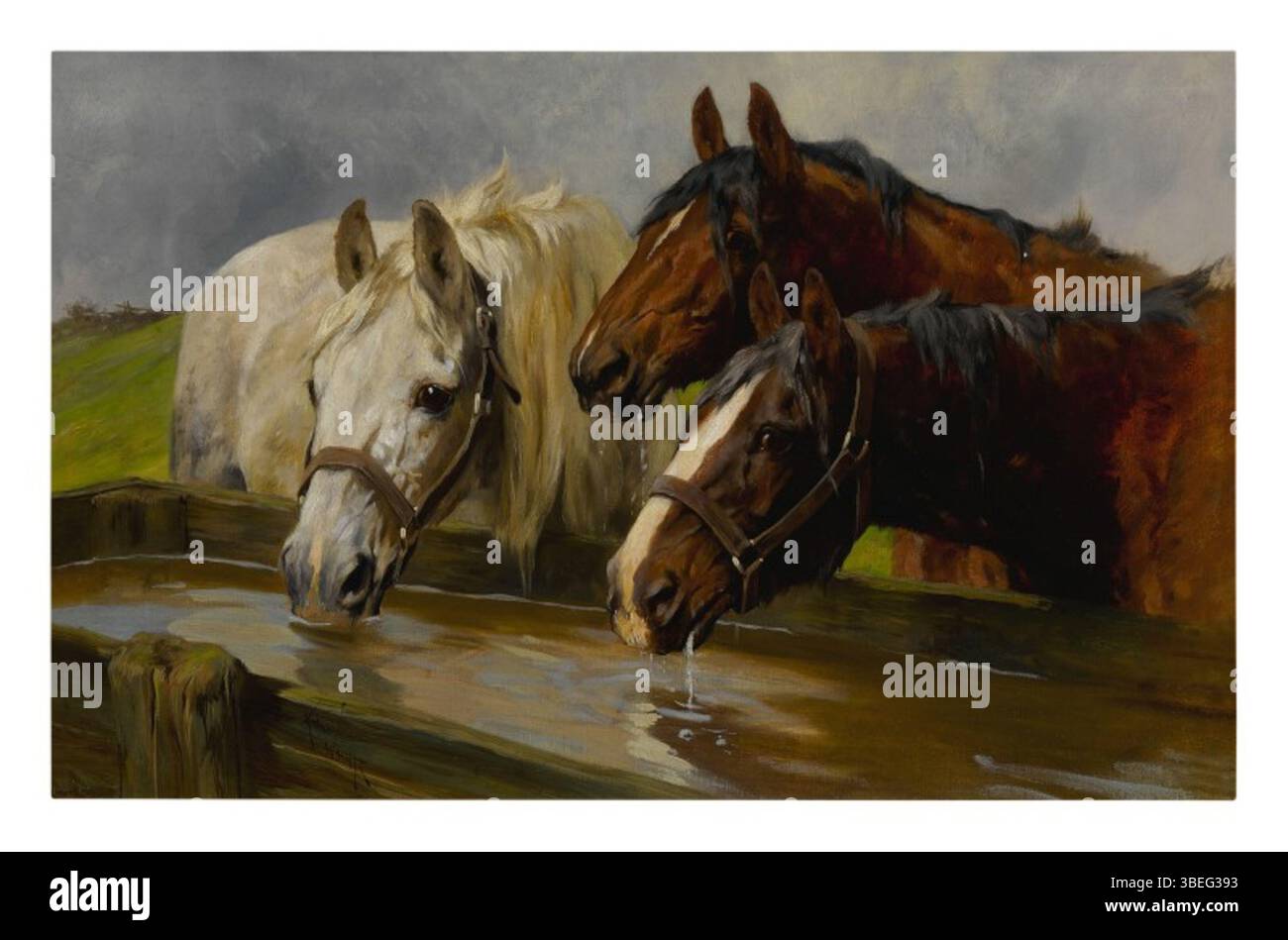 The Temperance Society d'Arthur Wardle explore le mouvement social et moral de la tempérance à travers un groupe d'individus. La peinture met l'accent sur les valeurs morales de la retenue de soi et de la solidarité communautaire, mettant en évidence les expressions de l'engagement des figures à un mode de vie tempéré. Banque D'Images