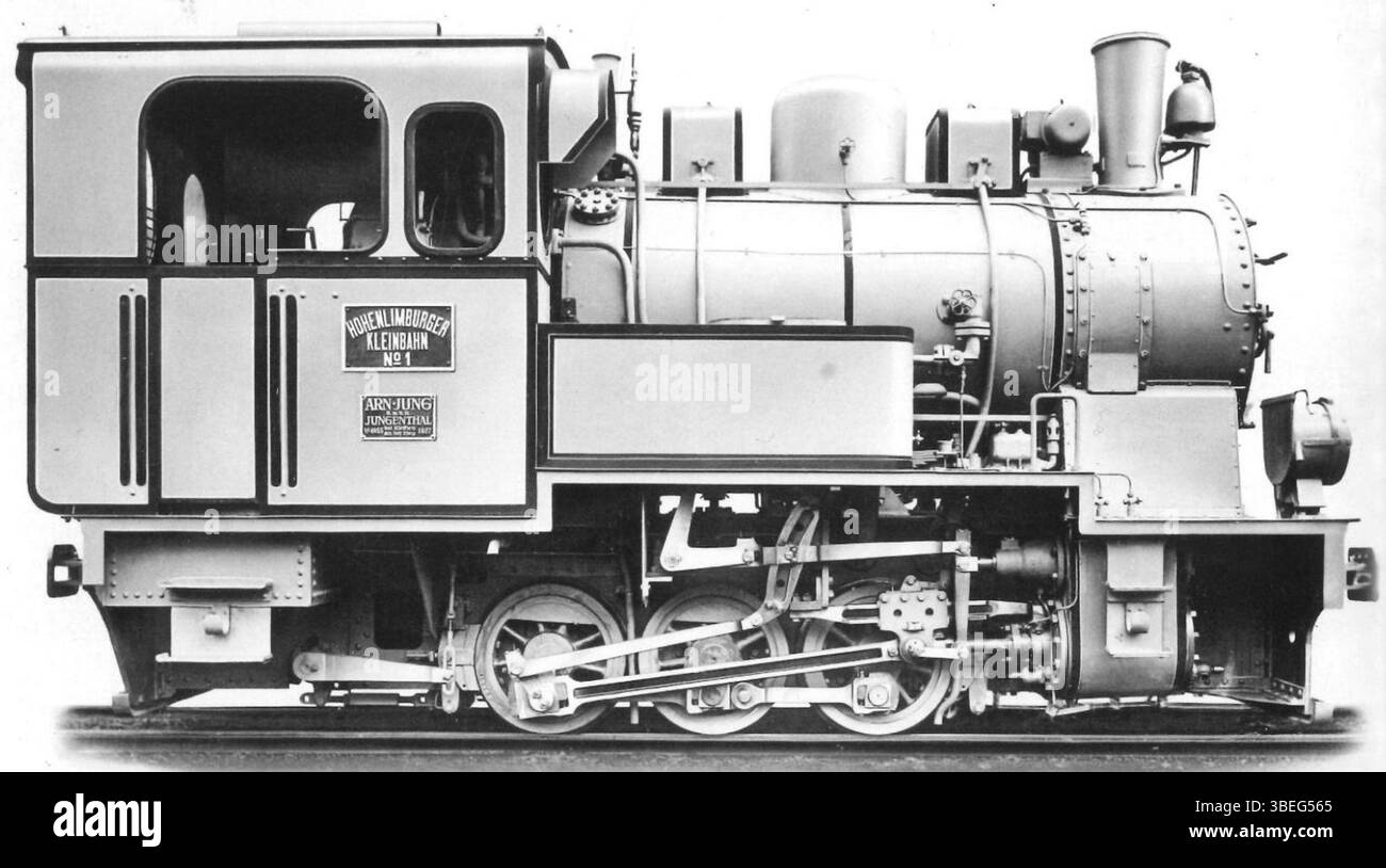 Cette image capture le Hohenlimburger Kleinbahn, un petit chemin de fer allemand, avant 1920. La photographie donne un aperçu du transport ferroviaire allemand du début du XXe siècle et du développement des systèmes de transport local. Banque D'Images