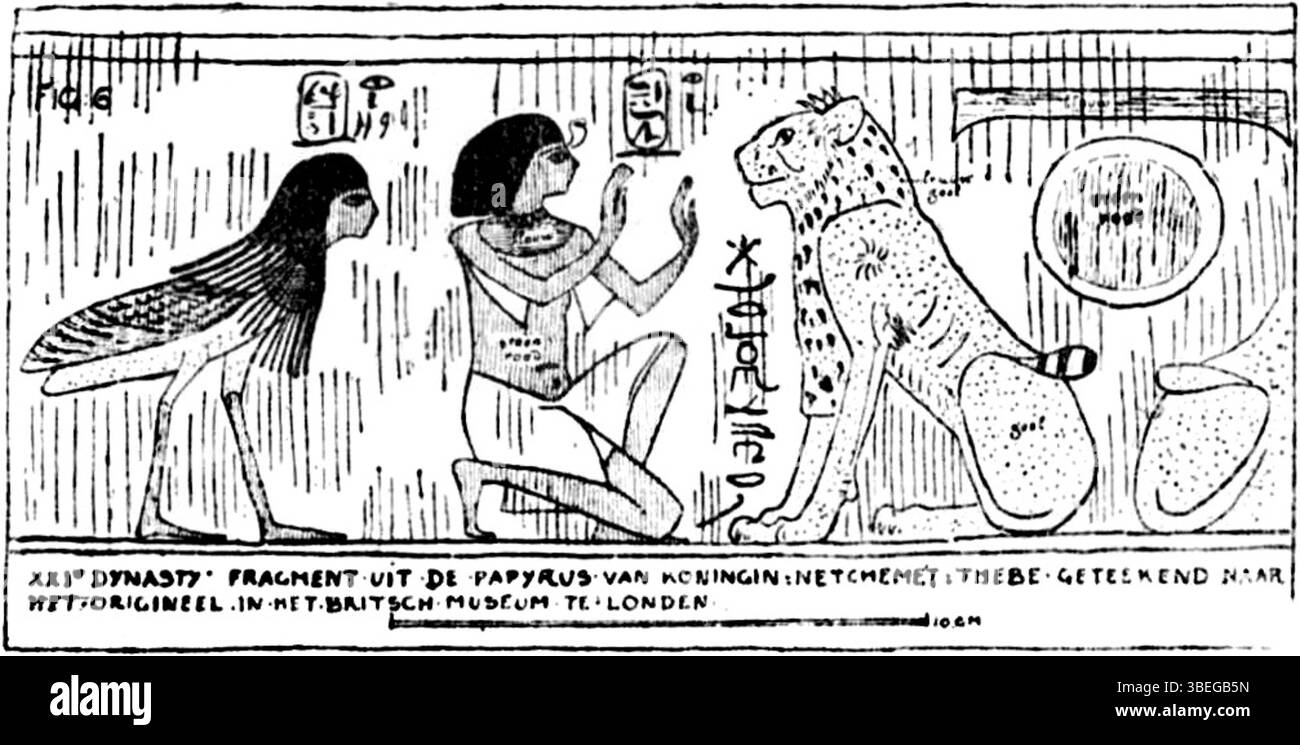 Ce fragment du papyrus de la reine Nodjmet, datant du XIe siècle av. J.-C., illustre l'art égyptien antique et la documentation historique, avec la contribution de Mathieu Lauweriks dans son étude. Banque D'Images
