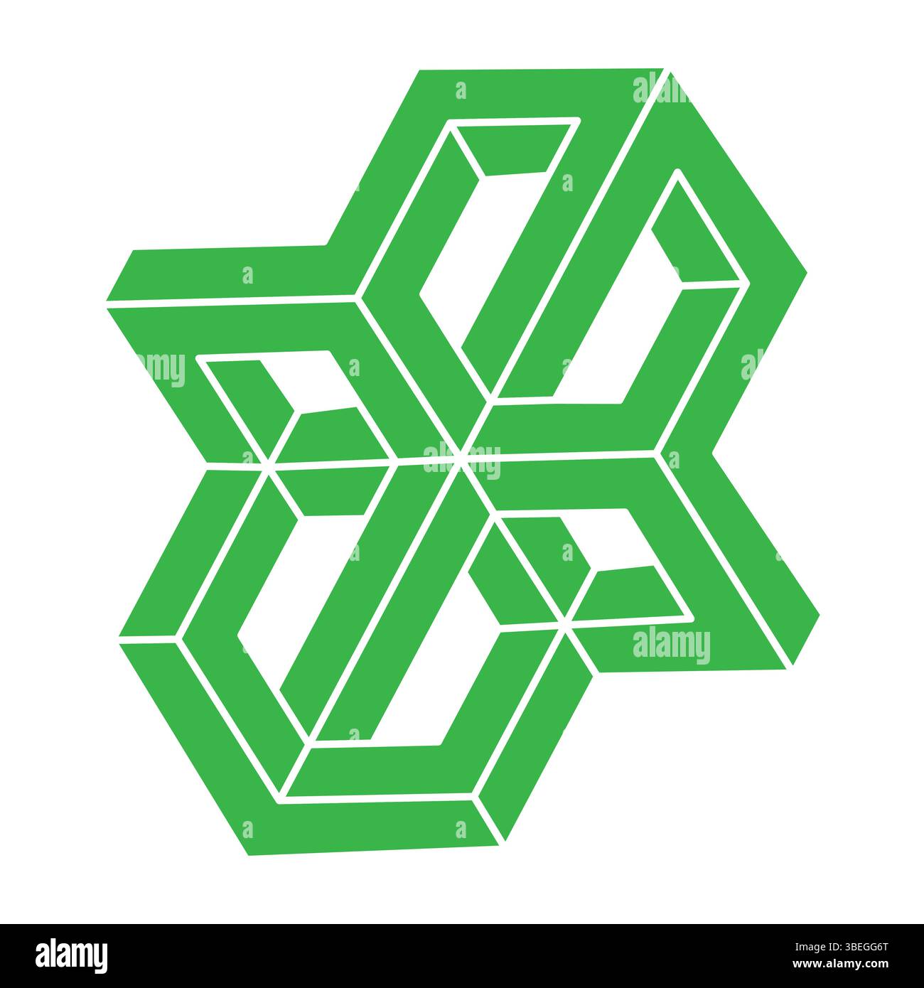 Formes impossibles. Logo. Figures de géométrie sacrée. Illusion d'optique. Objets géométriques éternels abstraits. Impossible contour sans fin. Art optique Illustration de Vecteur