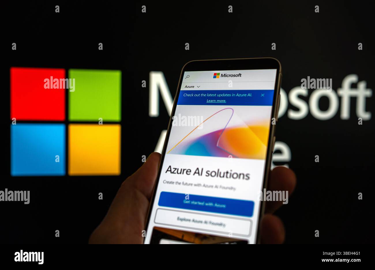 Microsoft Azure. Plate-forme Cloud leader pour des solutions d'entreprise évolutives Banque D'Images