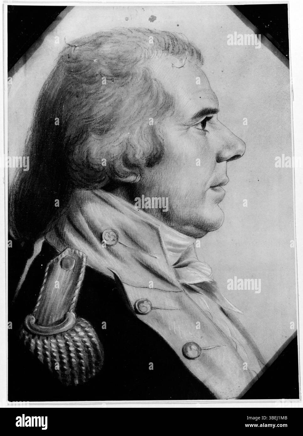 Portrait du capitaine Stephen Decatur, Sr. (1752-1808), réalisé par Charles Balthazar Julien Févret de Saint-Mémin avant 1808. Le portrait fait partie d'une collection prêtée au Smithsonian Museum. Banque D'Images