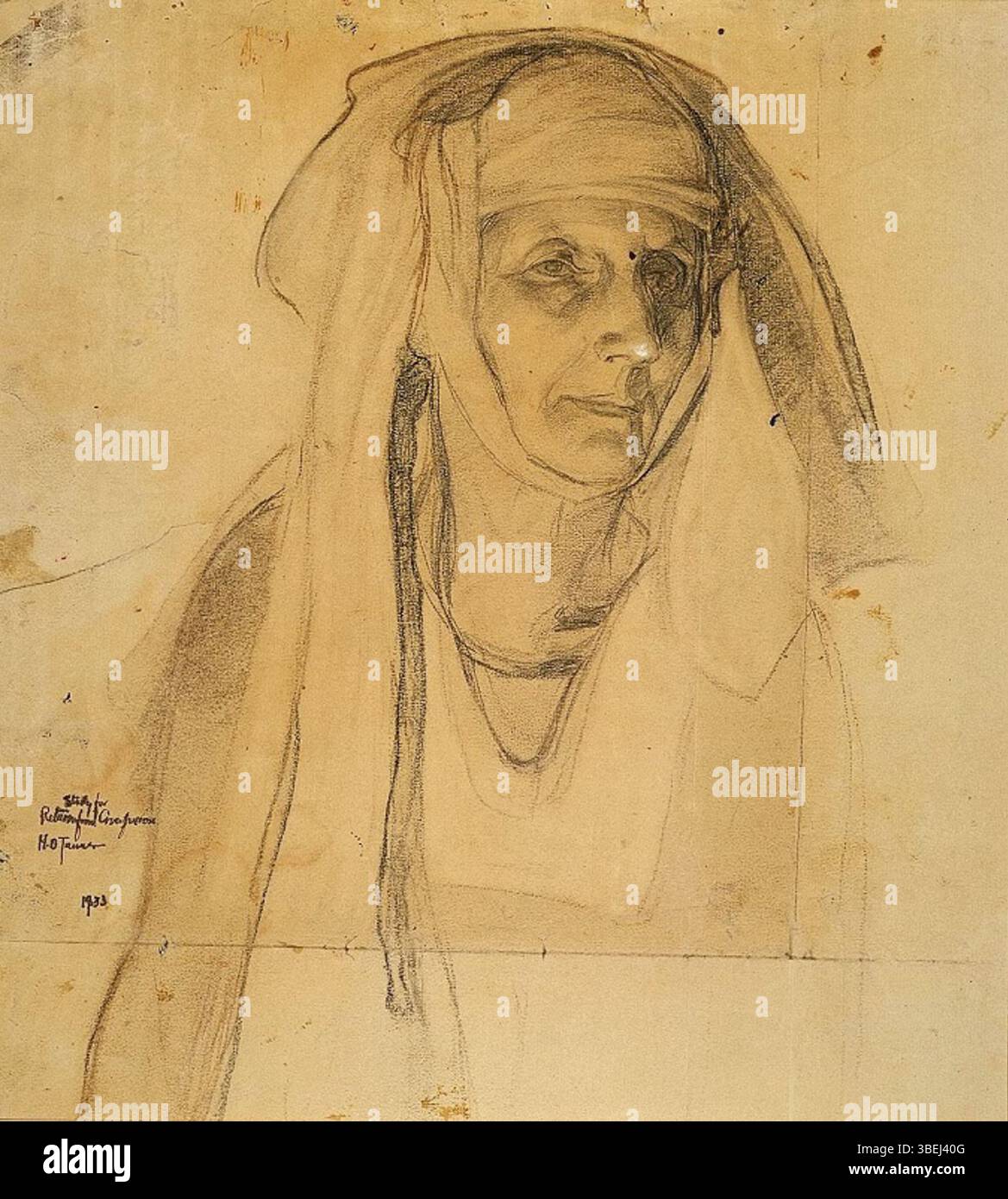 Cette étude de 1933 par Henry Ossawa Tanner, intitulée « Study for Return from Crucifixion », fournit un aperçu de l'approche de Tanner aux sujets bibliques et de son exploration des thèmes religieux dans les sujets Banque D'Images