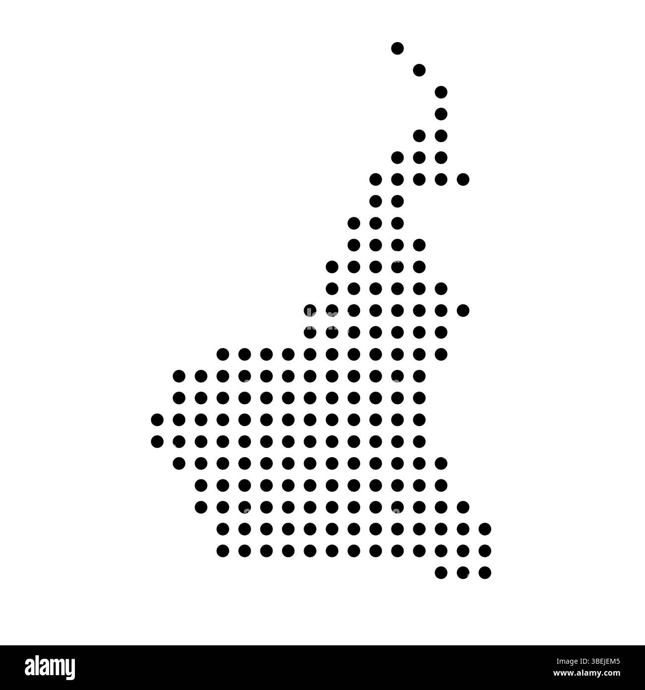 Cameroun carte en pointillés du pays. Illustration de pixel de spot noir isolé sur fond blanc. Mosaïque circulaire vectorielle. Illustration de Vecteur