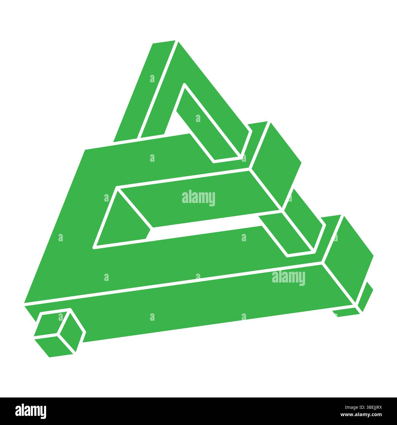Logo illusion d'optique. Formes impossibles. Figures de géométrie sacrée. Objets géométriques éternels abstraits. Formes de contour infinies impossibles. Art optique Illustration de Vecteur