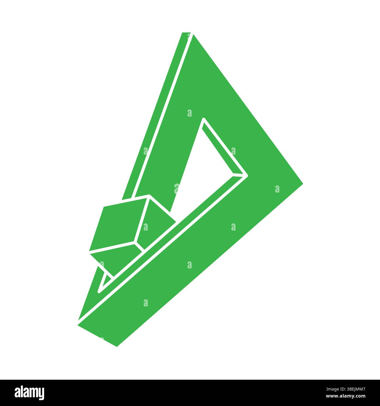 Forme impossible. Figures de géométrie sacrée. Illusion d'optique. Objets géométriques éternels abstraits. Impossible contour sans fin. Dispositif optique Impossible Illustration de Vecteur