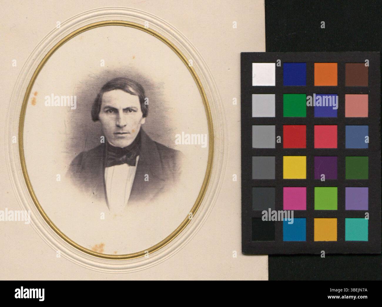 Cette photographie en noir et blanc datant de 1843 à 1863 montre Christoph Riggenbach, monté sur carton pour en améliorer la conservation. Banque D'Images