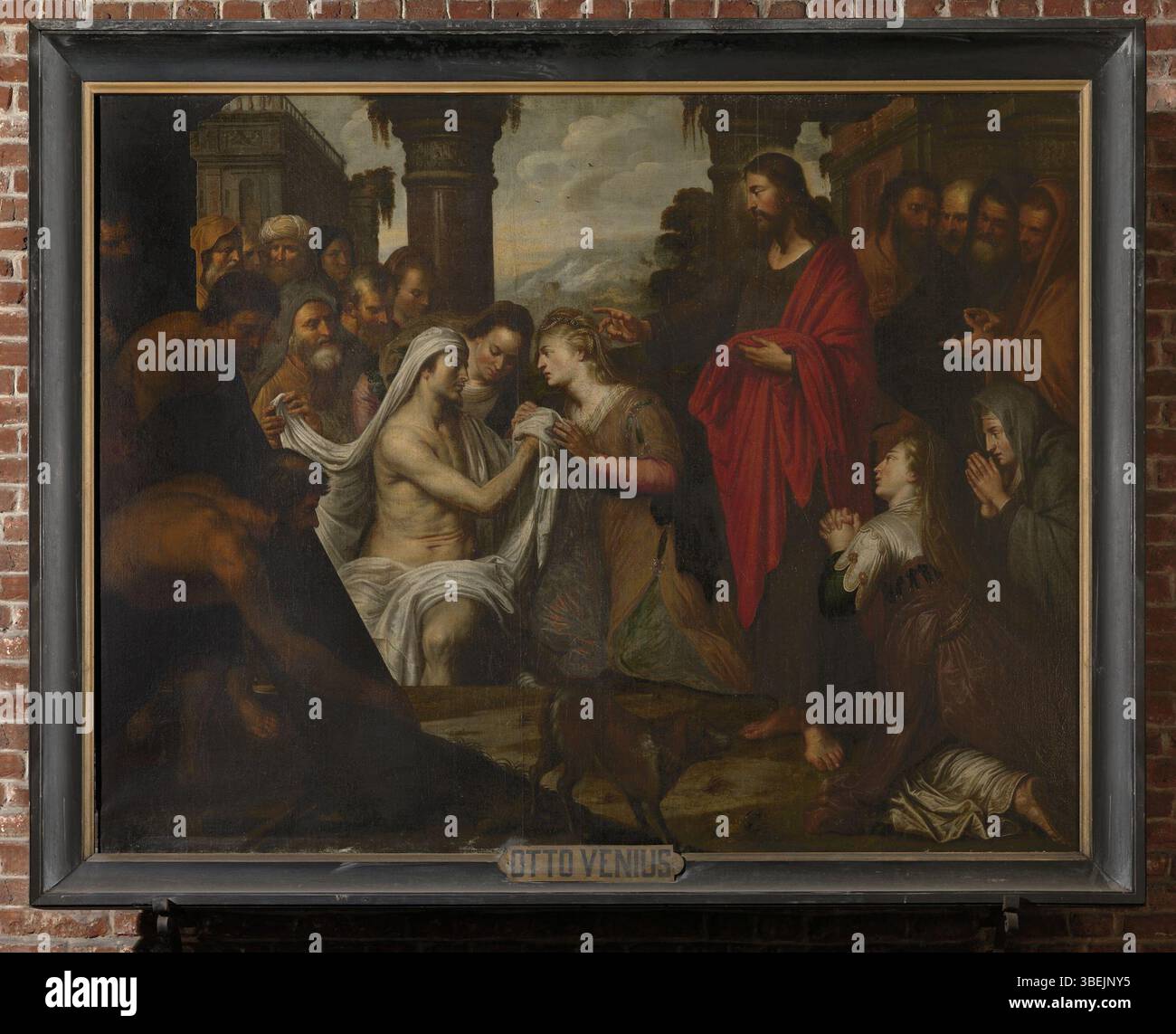 *Opwekking van Lazarus* (la résurrection de Lazare) par Otto van Veen, peint pour le Saint-Michielskerk à Gand, représente le moment biblique de la résurrection de Lazare. Le travail de Van Veen met en évidence son habileté à décrire des événements religieux dramatiques. Banque D'Images