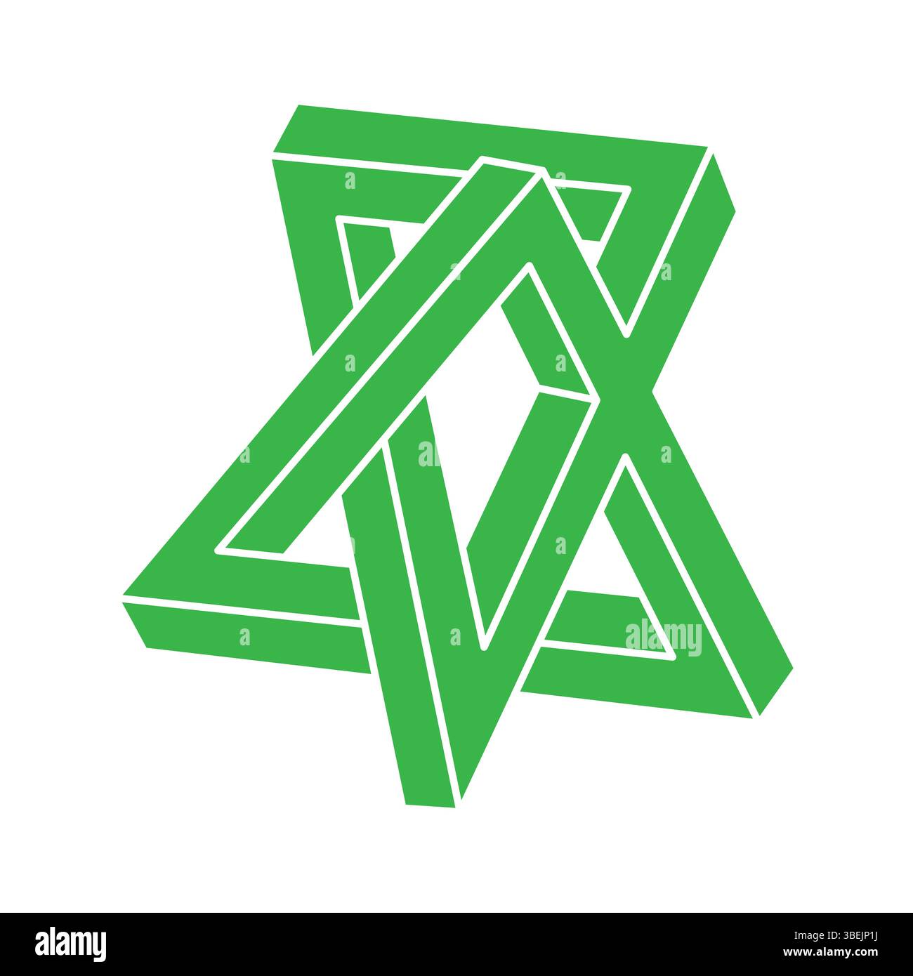 Formes d'illusion. objet de géométrie 3d. Figures d'illusion d'optique. Logo de géométrie sacrée. Illustration de Vecteur