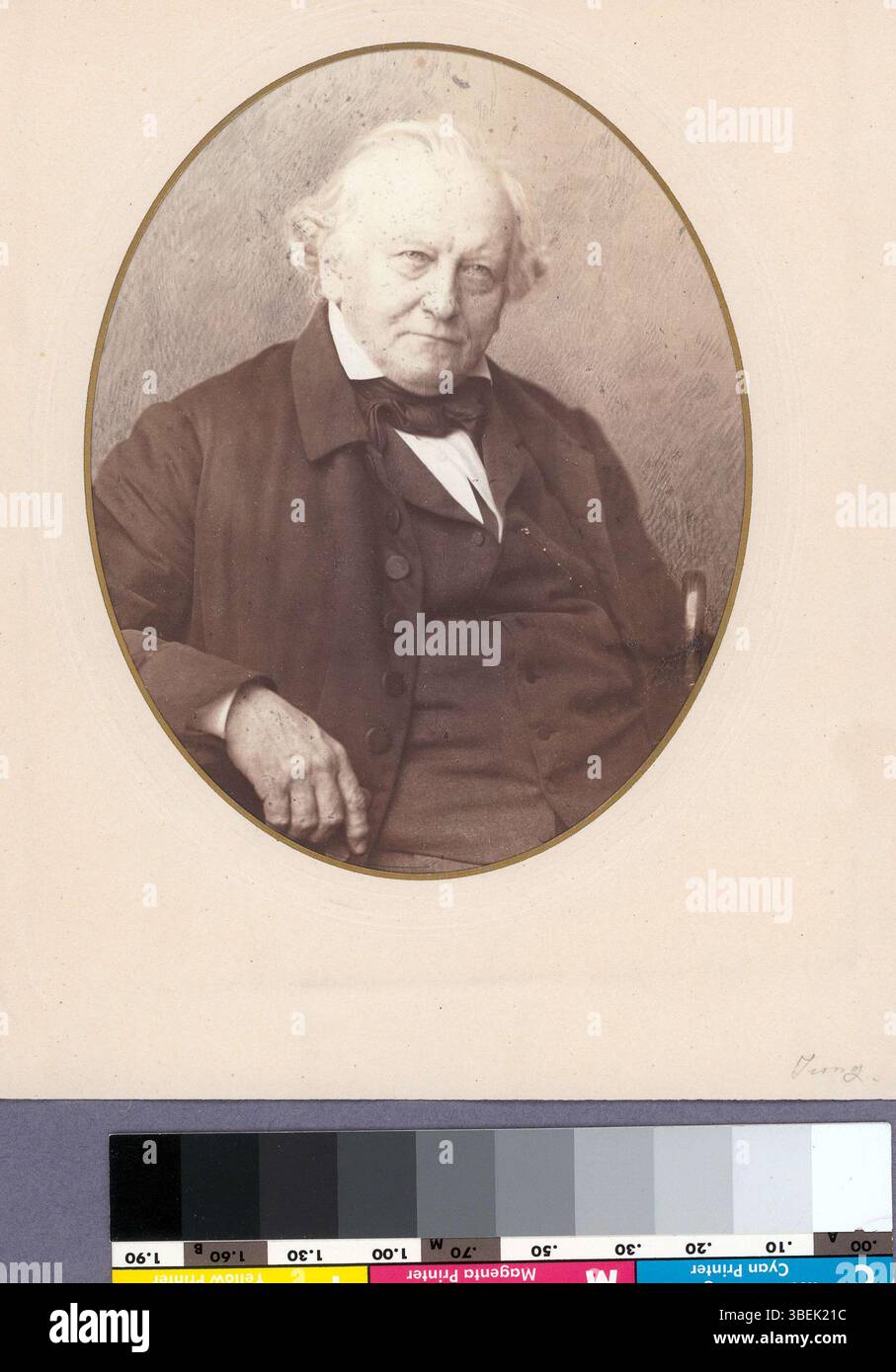 Portrait de Carl Gustav Jung, pris entre 1850 et 1864. Cette photographie en noir et blanc offre une représentation détaillée du sujet, typique de la photographie de portrait du milieu du XIXe siècle. Banque D'Images