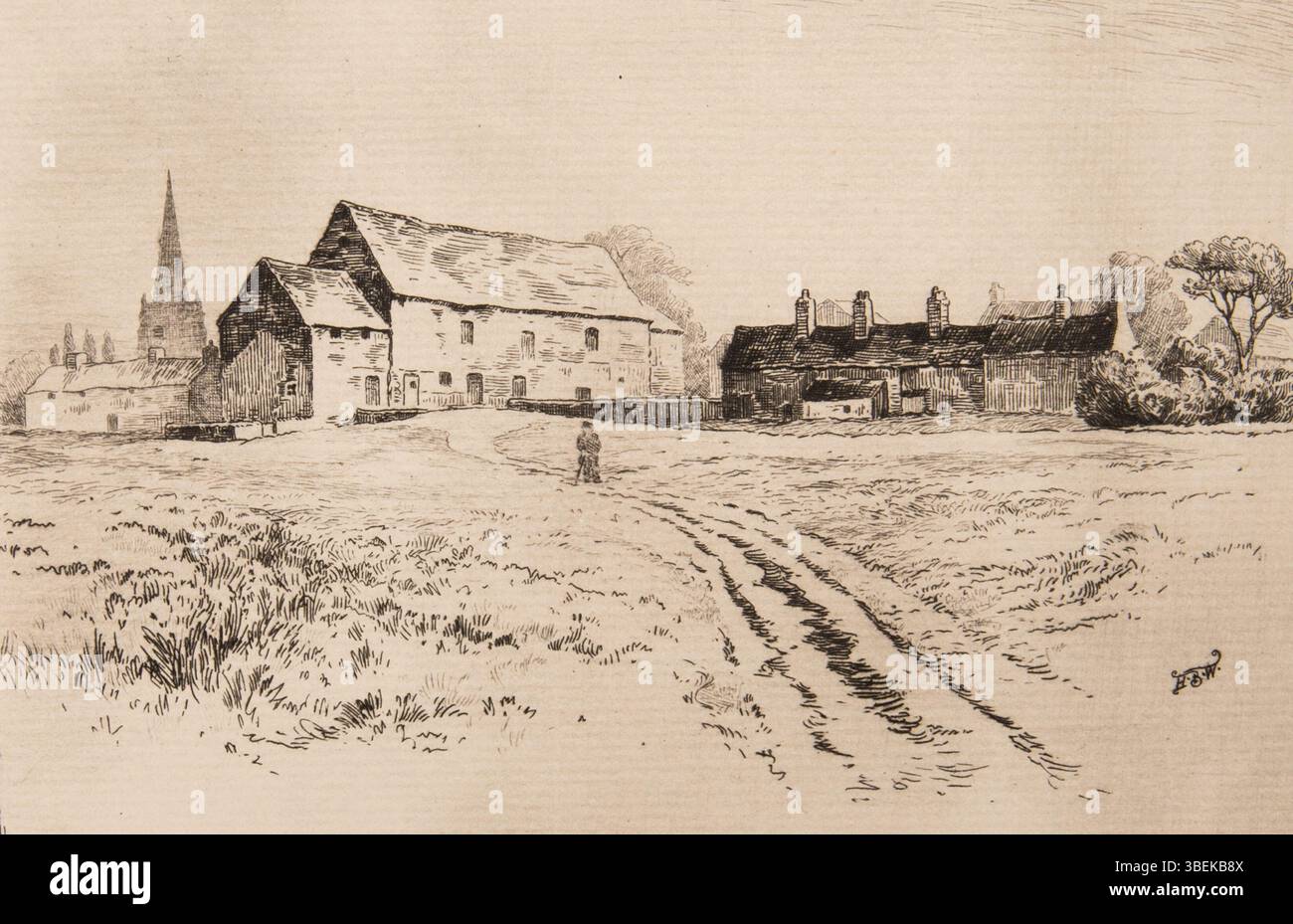 Dans cette gravure du 31 décembre 1896, Harold Broadfield Warren représente « The Old Mill », une partie de la collection Morton et Marie Bradley Memorial. Mesurant 5 x 7 11/16 pouces, l'impression capture le charme historique des bâtiments ruraux américains. Banque D'Images Dans cette gravure du 31 décembre 1896, Harold Broadfield Warren représente « The Old Mill », une partie de la collection Morton et Marie Bradley Memorial. Mesurant 5 x 7 11/16 pouces, l'impression capture le charme historique des bâtiments ruraux américains. Banque D'Images