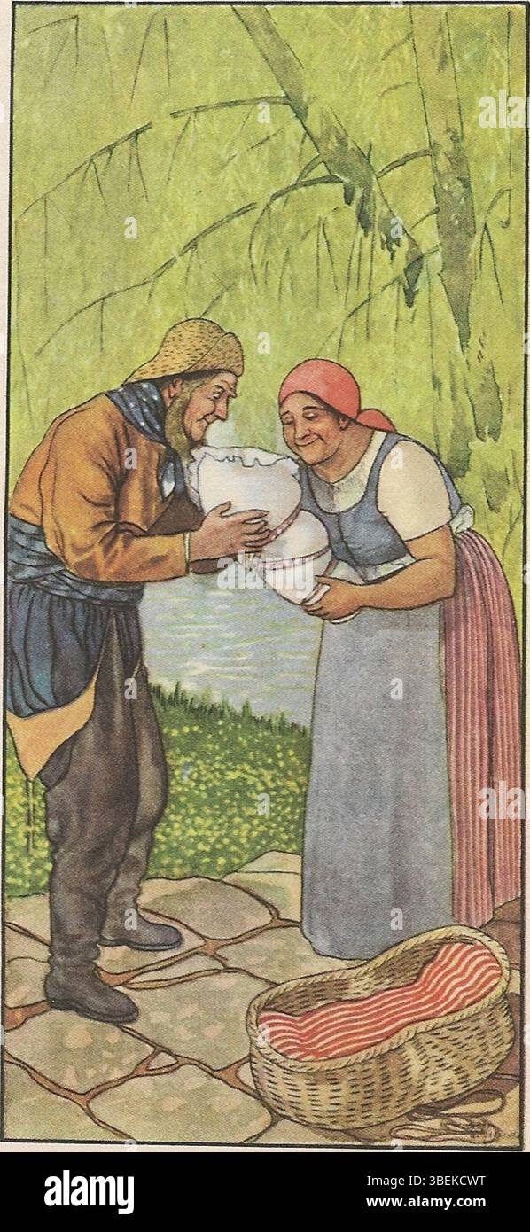 Illustration par Artu Scheiner (1863-1938) pour les contes de KJ Erben, page 47. Il s'agit d'un scan de reproduction de 1974. Banque D'Images