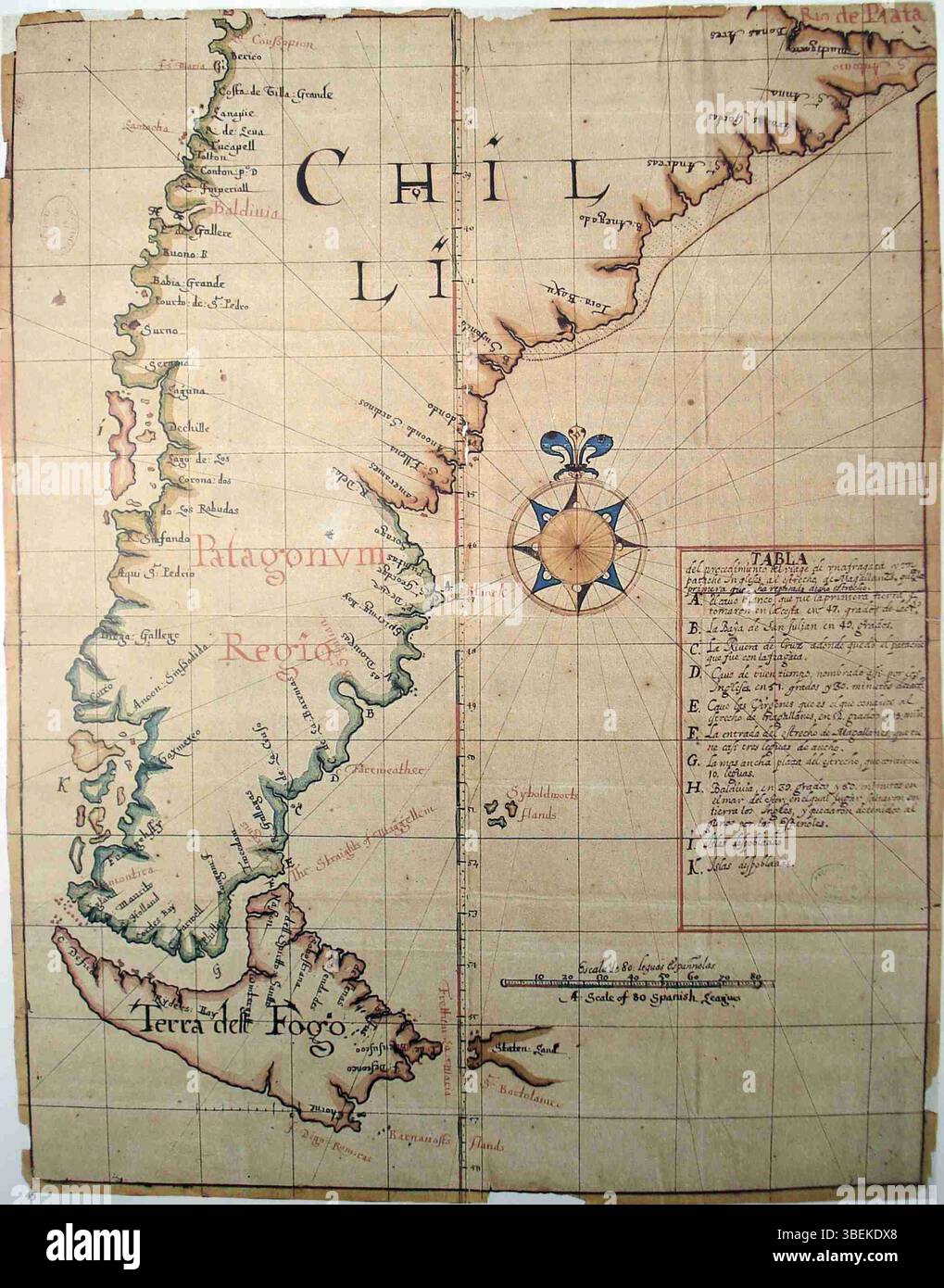 Carte du détroit de magellan Banque de photographies et d’images à ...