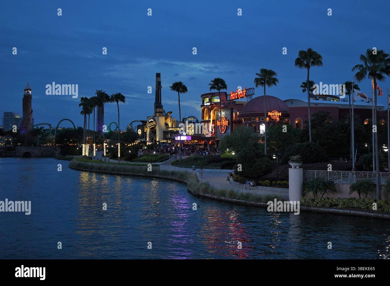 Universal CityWalk la nuit, Orlando Banque D'Images
