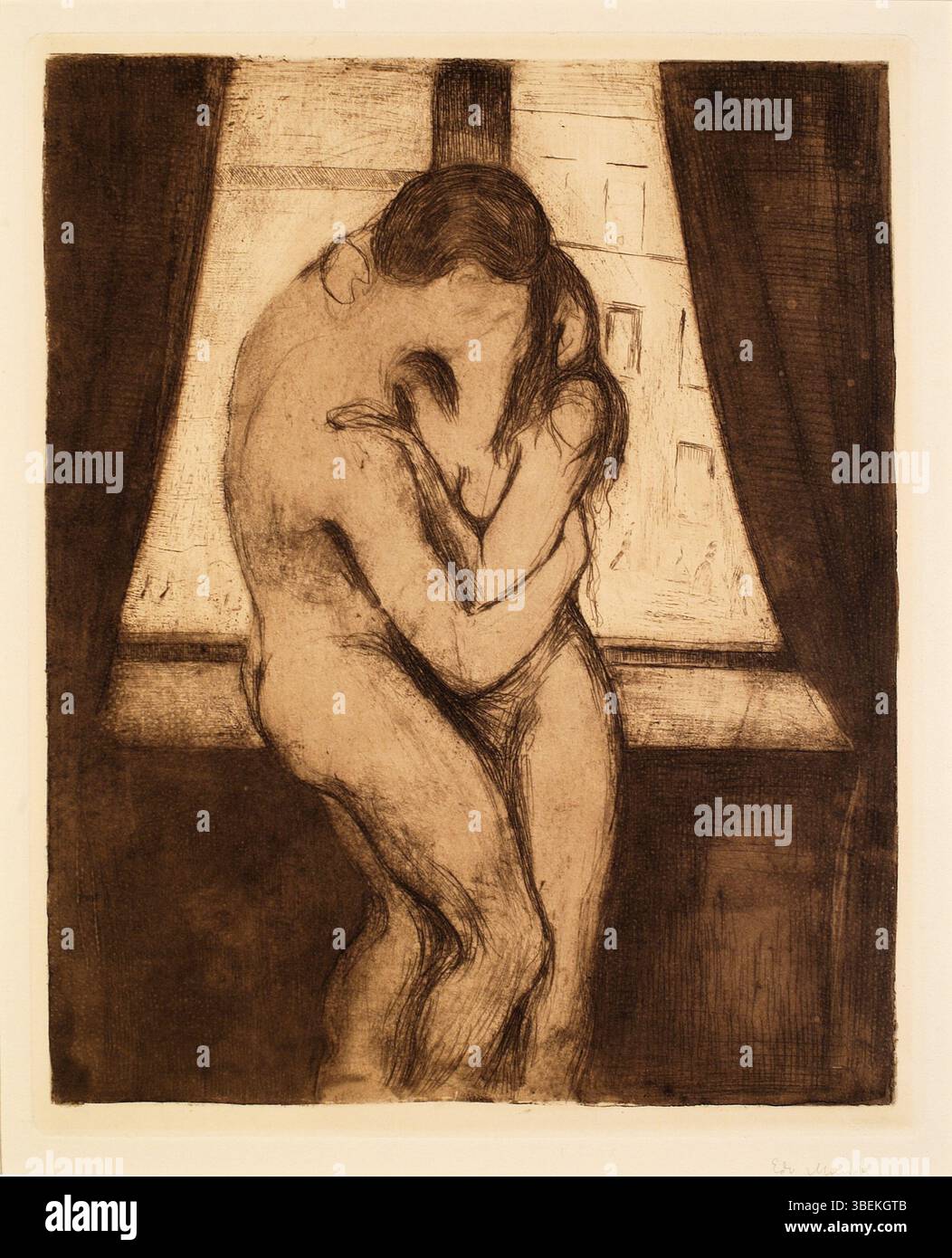 « Le baiser » d’Edvard Munch (1895) dépeint un moment intime entre un couple, sur un fond sombre et ombragé. L'œuvre reflète l'exploration de Munch de l'amour, de la passion et de l'isolement, thèmes récurrents dans ses choisis La peinture capte une intensité émotionnelle avec une utilisation saisissante de la couleur et de la composition. Banque D'Images « Le baiser » d’Edvard Munch (1895) dépeint un moment intime entre un couple, sur un fond sombre et ombragé. L'œuvre reflète l'exploration de Munch de l'amour, de la passion et de l'isolement, thèmes récurrents dans ses choisis La peinture capte une intensité émotionnelle avec une utilisation saisissante de la couleur et de la composition. Banque D'Images