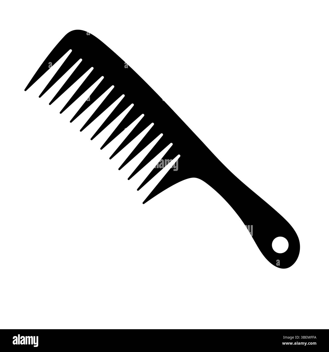 Illustration de la silhouette de peigne à dents larges. Une illustration de silhouette noire d'un peigne à dents large, couramment utilisé pour démêler les cheveux épais ou bouclés. Illustration de Vecteur