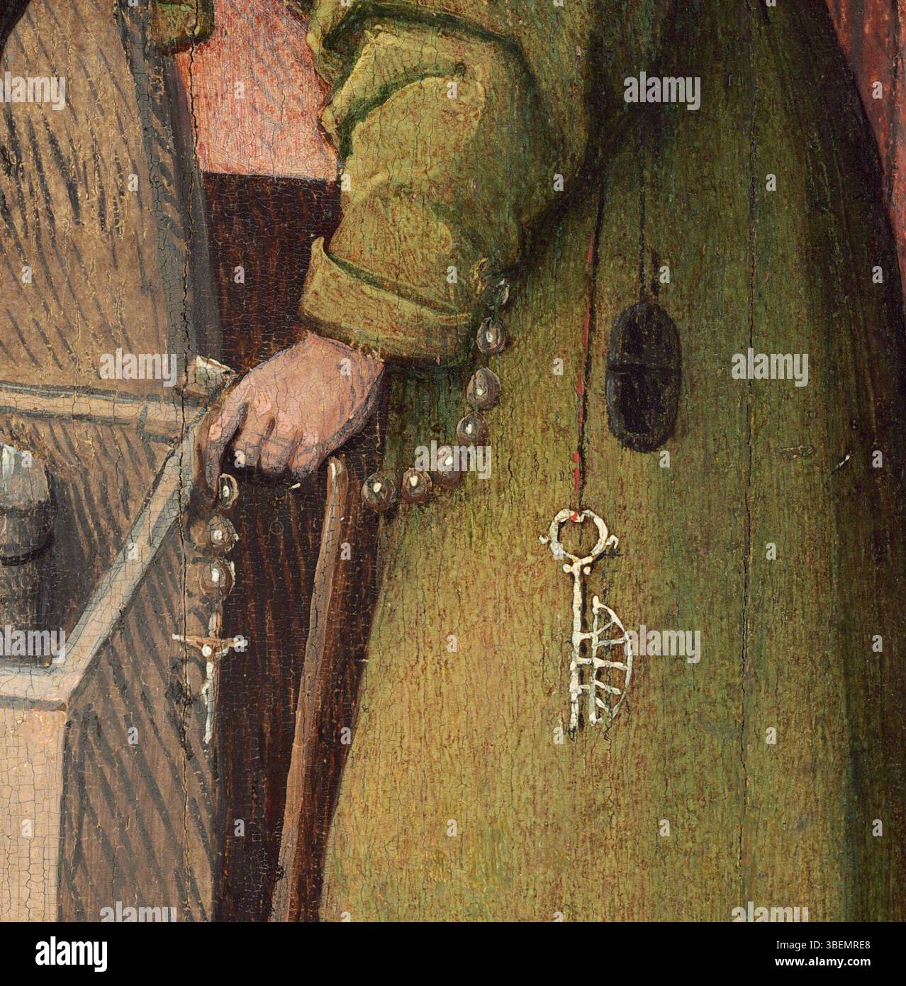 Peinture ; huile sur panneau ; total : 93 x 31 cm (36 5/8 x 12 3/16 po.) encadré : 105,9 x 43,5 x 5,4 cm (41 11/16 x 17 1/8 x 2 1/8 po) ; Banque D'Images