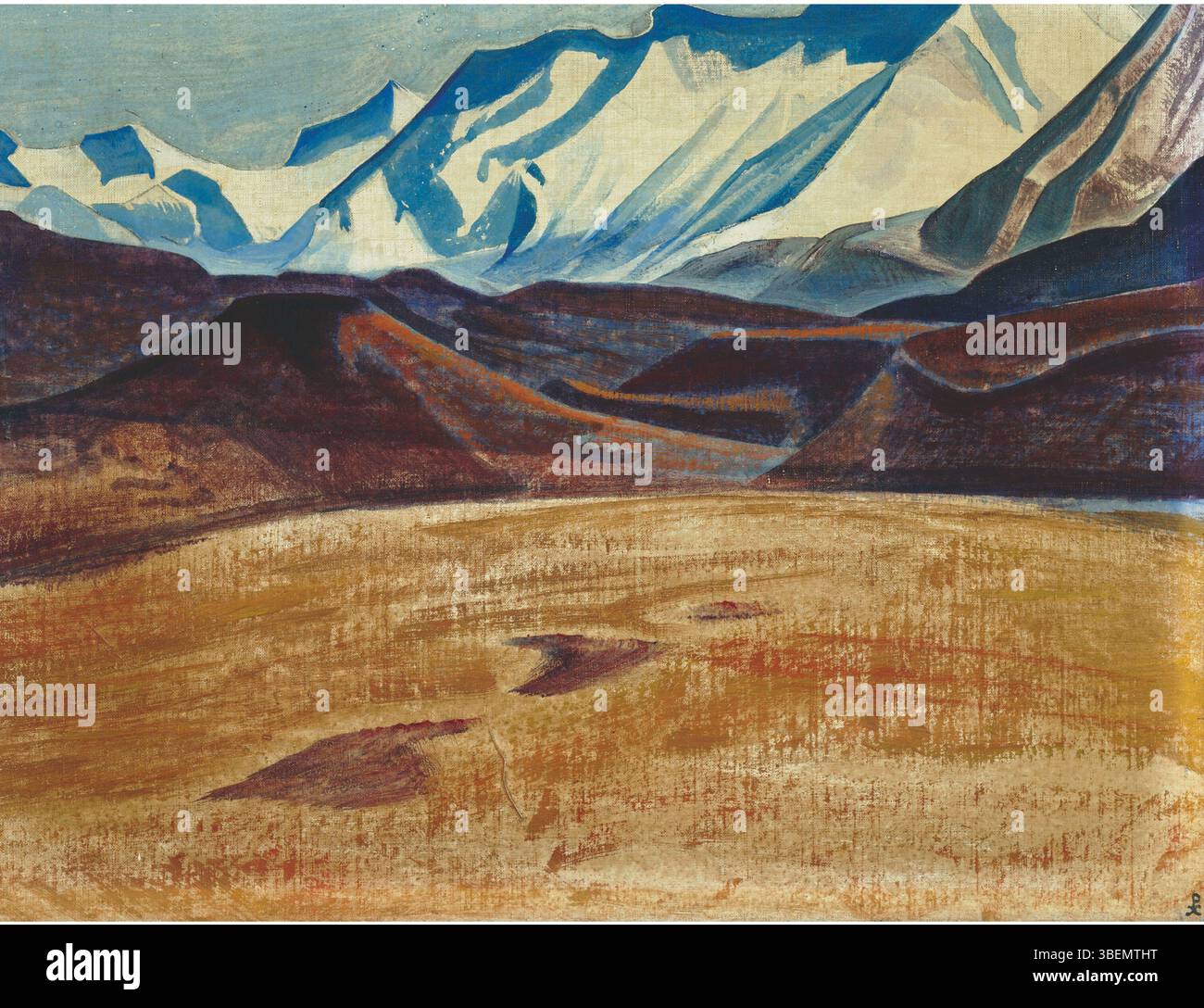 Les « plaines de Depsang » de Nicholas Roerich (1925 ou 1926) capturent les vastes plaines de la région de Depsang, réputée pour son immensité et son relief saisissant. La représentation de Roerich attire l’attention sur la majesté spirituelle et physique du paysage. Banque D'Images Les « plaines de Depsang » de Nicholas Roerich (1925 ou 1926) capturent les vastes plaines de la région de Depsang, réputée pour son immensité et son relief saisissant. La représentation de Roerich attire l’attention sur la majesté spirituelle et physique du paysage. Banque D'Images